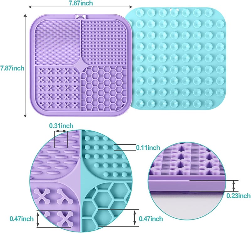 LUKITO Lick Mat for Dogs and Cats, Licking Mat with Suction Cups for Dog Anxiety Relief, Cat Peanut Butter Lick Pad for Boredom Reducer, Enrichment Toy, Treat Mat for Bathing Grooming (Large-3 Pack) - Image 3
